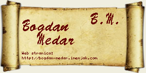 Bogdan Medar vizit kartica